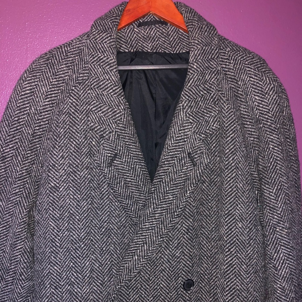 Vintage Fred Segal Herringbone Wool Duster - Picture 5 of 8